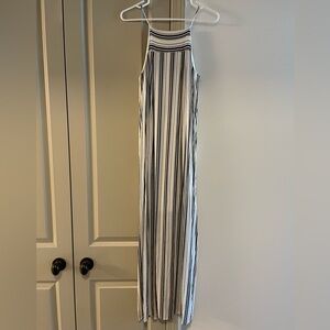 Black and white striped maxi dress